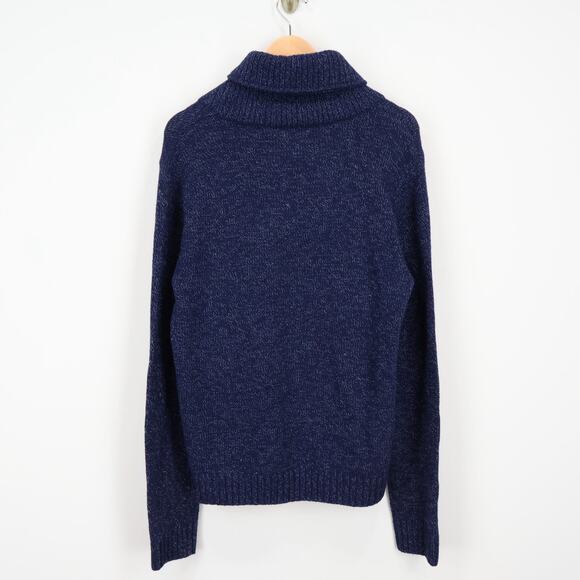 Adriano Goldschmied Mens Shawl Collar Navy Blue Sweater Size Medium NWOT - Picture 6 of 8